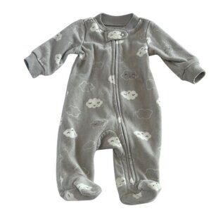 Carter's Newborn Fleece Footie Pajamas Gray Cloud Onesie